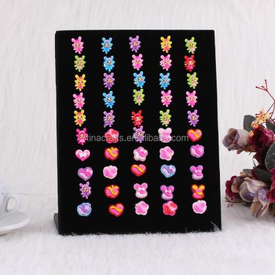 China Velvet Ring Jewelry Display Stand Ear Studs Holder Organizer Earrings Display for sale