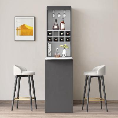 China Modern Household Modern Restaurant Furniture Apartment Cabinet Folding Bar Table With 2 Stools for sale