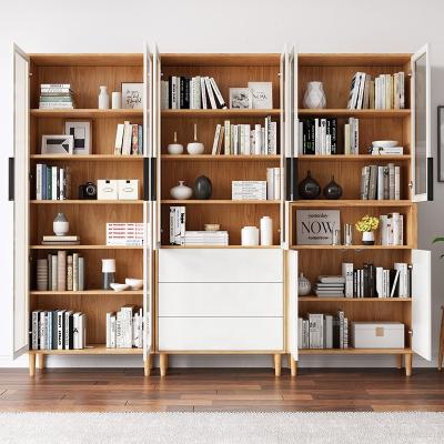 China Hot Selling Convertible Fashion Office Cabinet Shelf Wood Bookcases And Standing Shelves With Storage for sale