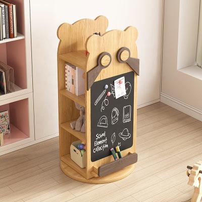 China Modern Kids Custom Painting Magnetic Blackboard Rotating Bear Shelf Storage Cabinet for sale