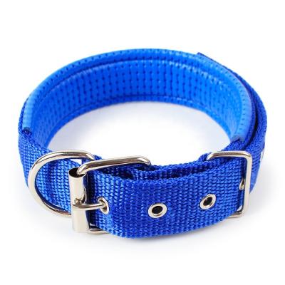 China Metal Buckle Adjustable Dog Collar Nylon Stocked Durable Pet Collars For Small And Medium Dogs for sale