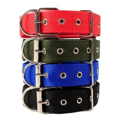 China Soft Comfortable Durable Dog Collars Nylon Multicolor Adjustable Dog Collar Stocked Rope for sale