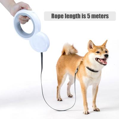 China Retractable Stored Dog Leash With Poop Bag Advance Dog Leash Strong Nylon Pet Multifunctional Automatic Training Leash With LED Light for sale