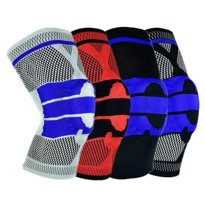 China Adult Nylon Anti Slip Silicone Support Knit Knee Sleeve Brace Pad for sale