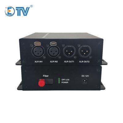 China FTTX ETV 2 ch xlr voice broadcasting audio bi-directional fiber supplement audio over a single SC/ST/FC/LC fiber for sale