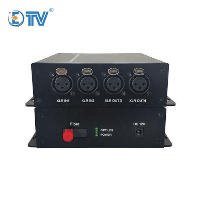 China ETV 4ch broadcasting system xlr audio to fiber transmitter and receiver fiber audio supplement for sale