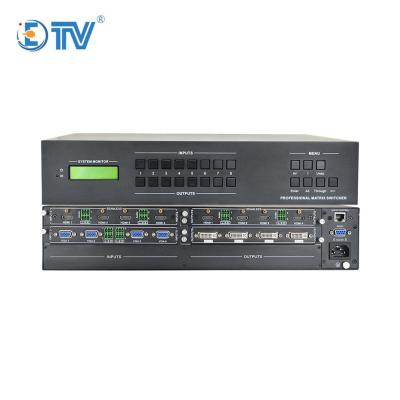 China Communication interface RS232 and TCP/IP control ETV 8 in 8 8x8 mixed messages seamless matrix changer for sale