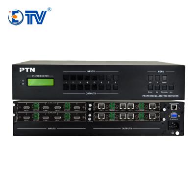 China RS232 communication interface and TCP/IP ETV seamless mixed matrix changer 8 in matrix 8 video changer support video wall for sale