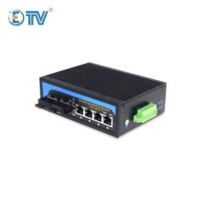 China Industrial POE ETV 10/100 Ethernet poe Switch 4 Rj45 Ports 2 Fiber Media Ports Fiber Optic Converter for sale