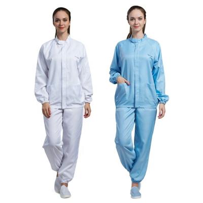 China Cleanroom Stand Collar/Clothing Anti-Static Food Processing Uniform Esd Hooded Comfortable Soft Dustproof Suit for sale