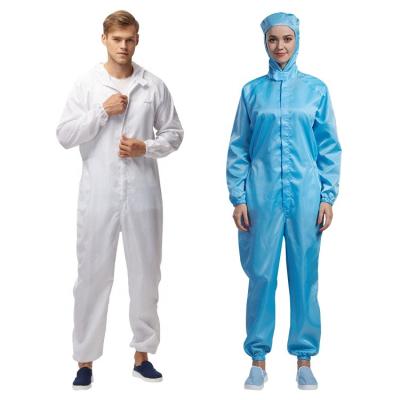 China All Kinds Of Esd Clean Dustproof Unisex Anti-static Overall Suit Lab Clothes Workshop Industrial Cleanroom Coverall for sale