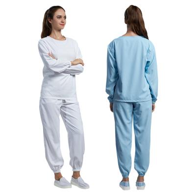 China Wholesale Cleaneoom Esd Suit Food Processing Round Workwear Collar Workshop Clean Underwear for sale