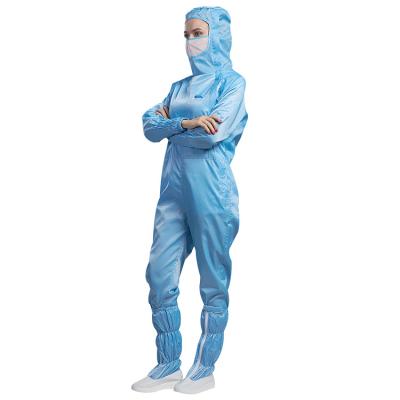 China All Kinds Of Clean Reusable Cleanroom Dust Coverall Esd Dustproof Coverall Workshop Anti-static Uniform for sale