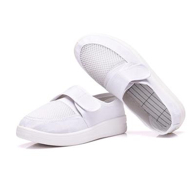 China Custom Made Industrial Washable White Antistatic Cleanroom Antistatic Esd Mesh Fabric Shoes PU for sale