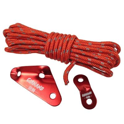 China Outdoor red color with reflective line type awning tent rope for tent accessories outdoor sports camping for sale