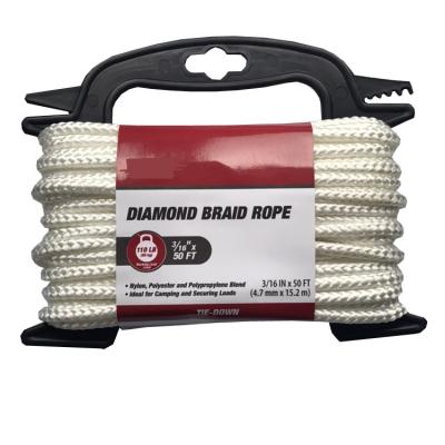 China Household/Carry Diamond Braid Rope 3/16in x50 ft Polyester and Nylon Rope Clothesline for sale