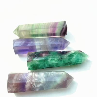 China Wholesale Crystal Wand Natural Healing Crystal Dot Europe Rainbow Fluorite Green Tower for sale