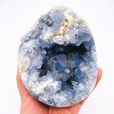 China Europe wholesale natural high quality crystal celestite geode crystal cluster for fengshui decorate for sale