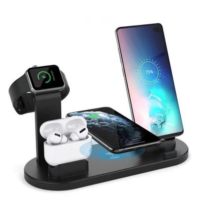 China Hot Selling 10W/15W QI Amazon High Speed ​​Wireless Charger 6 in 1 Phone Earbuds Watch Charger Stand with Qi-certified for sale