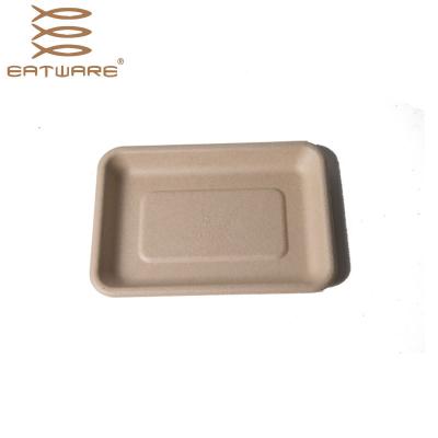 China 280ml 100% Disposable Biodegradable Food Rectangle Compostable Disposable Tray for sale