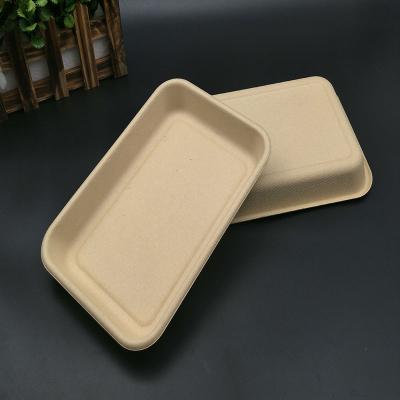 China 650ml Disposable Meal Tray Paper Disposable Food Package Salad Tray for sale