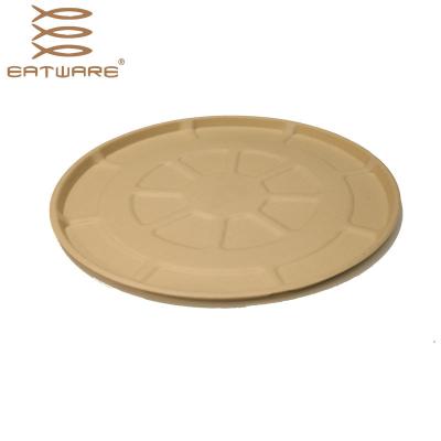 China 12.7 Inch Disposable Square Plate Biodegradable Brown Clear Disposable Pizza Dish for sale