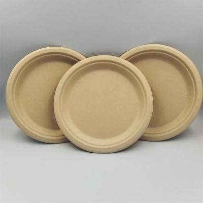 China 10inch PFA Oven Safe Bamboo Fiber Material Disposable Eco Friendly Biodegradable Disposable Dinner Dishes for sale