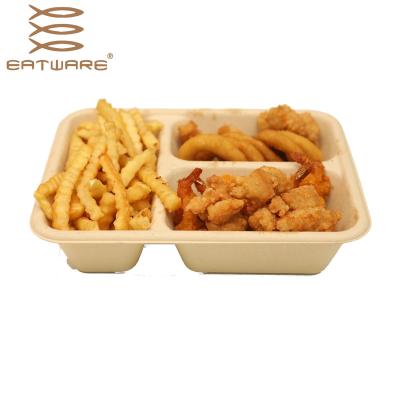 China Home.Restaurant.Bar.Hotel.Wedding Wholesale 3 Compartment Container 800ml Take Out Microwave Safe Disposable Food Container for sale