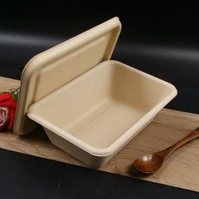 China Contemporary Wholesale 700ml Box Biodegradable Take Away Hot Food Packaging Disposable Lunch Containers With Compartments for sale