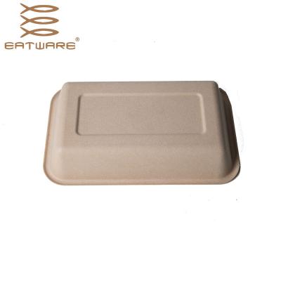 China 280ml Disposable PFAS Free Compostable Material Take Away Lunch Tray Biodegradable Meat Leakproof Tray for sale