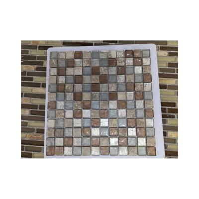 China Best Quality Stone Mosaic Stone Tile Modern Promotional Decoration Material Metal And Glass Mixed Mosaic Tile for sale