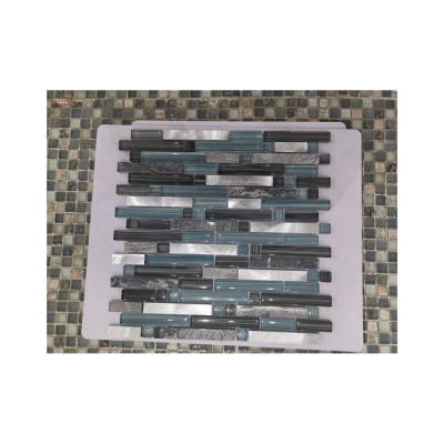 China Modern Best Prices Of New Design Marble Mosaic Building Materials Stone And Glass Mosaic Tiles Long Strips And Short Strips for sale