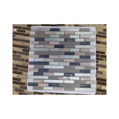 China Modern high quality low price appearance mosaic individual building materials high quality marble stone and long strips of glass mosaic tiles for sale