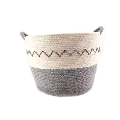 China Sustainable factory selling cotton rope laundry roll storage basket for laundry basket for sale