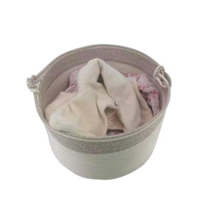 China Factory Stored Cotton Rope Multi Purpose Storage Baby Hamper Woven Laundry Hamper for sale