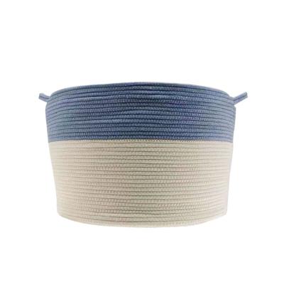 China Casual Fresh Round Cotton Rope Basket Basket Laundry Woven Rope Basket Laundry for sale