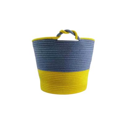 China Multi Purpose Sustainable Pantry Woven Storage Basket Cotton Rope Nordic Laundry Storage Basket for sale