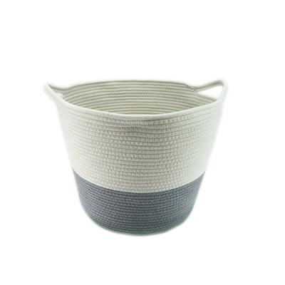 China Casual Cotton Rope Laundry Bucket Basket Plant Dirty Clothes Storage Basket for sale