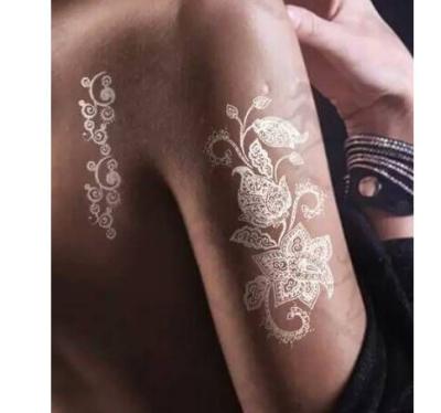 China JIMMY&KEVIN Hot Selling Lace Tattoo Stick Wedding Temporary Bride White Lace Body Tattoo Stickers Custom for sale