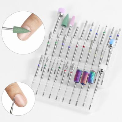 China Easy Apply Professional Tools High Quality Portable Nail Art Drill Tungsten Alloy Machine Head Bit Set Wholesale for sale