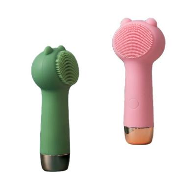 China Rechargeable Acne Treatment Bear Silicone Massager Face Wash Facial Cleanser Mini Brush Pore Electric Facial Cleansing Waterproof Remover for sale