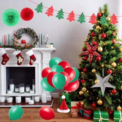 China Merry Christmas Party Decoration Merry Christmas Tree Supplies Banner Paper Star Fans Honeycomb Hat Balloons for Christmas Party Decorations Supplies for sale