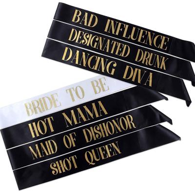 China 7pcs Bridal Shower Bride To Be Sash Set Glitter Sash Bachelor Party Supplies Bridal Shower Hen Party Sash Decoration Accessory for sale