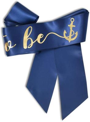 China Cheap Custom Bachelorette Bridal Shower Manufacturer Party Supplies Navy Bride To Be Sash Hen Party Sash Decoration Accessory for sale