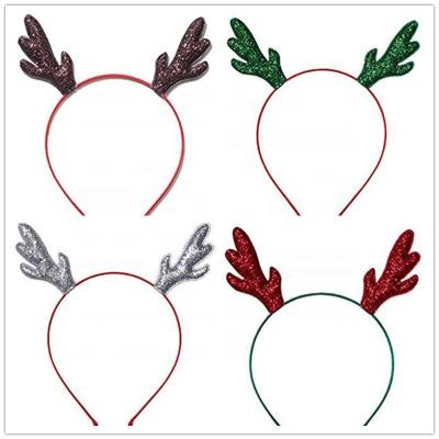 China High Quality Merry Christmas Decoration Hair Accessories Hair Bands Kids Xmas Headband Christmas Antler Headband Party Decoration for sale