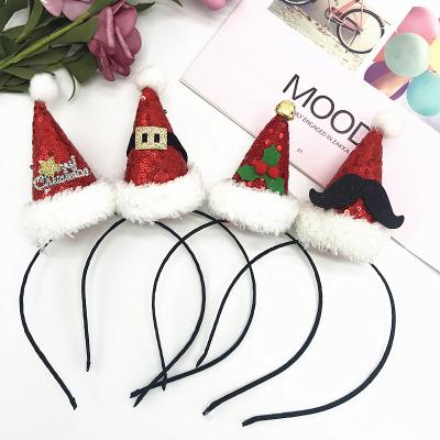 China High Quality Party Decoration Headband Merry Christmas Hat Headband Kids Christmas Hair Accessories Bands Merry Christmas Decoration for sale