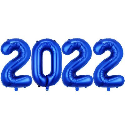 China Birthday 16 Inch 2022 Foil Balloons Mylar Blue Helium Balloons New Year Festival Party Decorations Birthday Party Supplies for sale