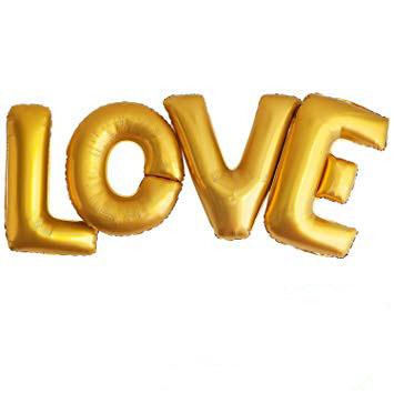 China Party Decoration 40 Inch Gold LOVE Letter Balloons Party Large Foil Balloon Set Birthday Wedding Party Romantic Decoration for sale