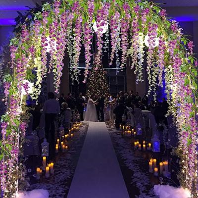 China Silk Garland Wedding Decoration Vine Ratta Hanging Flower Wisteria Wedding Party Decoration 12 Pcs Artificial Flowers Birthday Party Decoration for sale