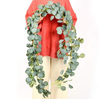 China Birthday Wedding Party Decoration 2M Eucalyptus Garlands Artificial Leaves Greenery Garland Wedding Artificial Plants Flower Backdrop Wall Decoration for sale